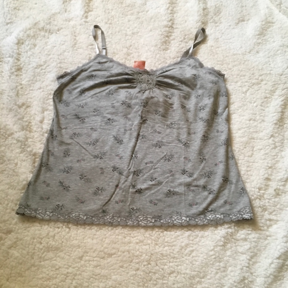 Grey lace tank top